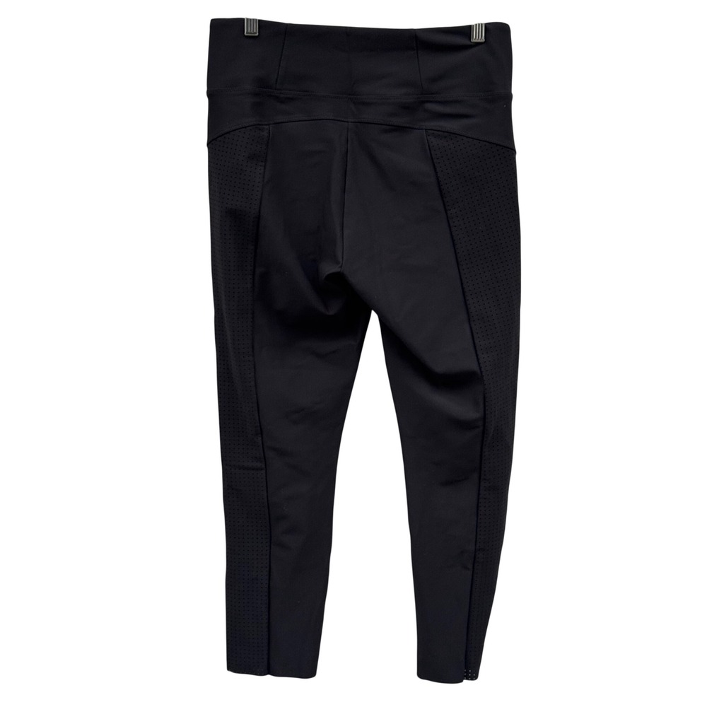 Athleta Stellar Tight Slim Leggings Womens M Black EUC Perforated Zip Pocket - Picture 2 of 7